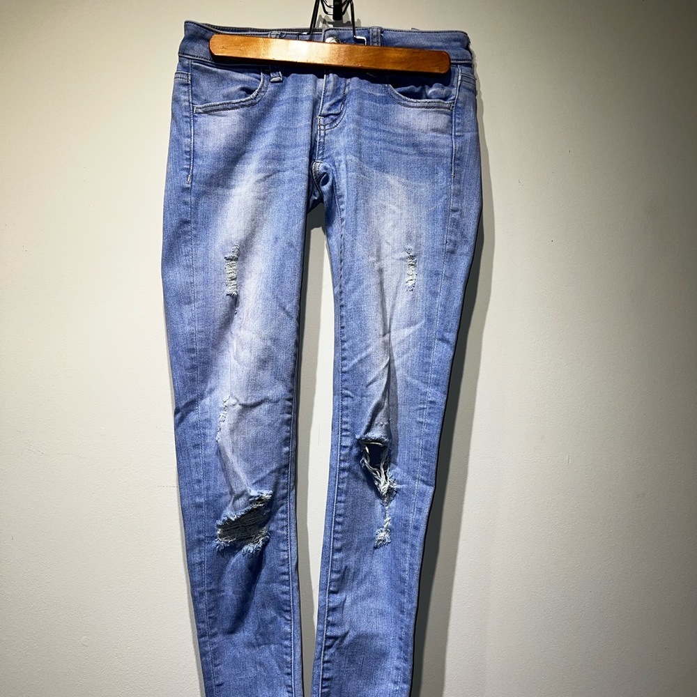 Favorite ripped pale blue jeans